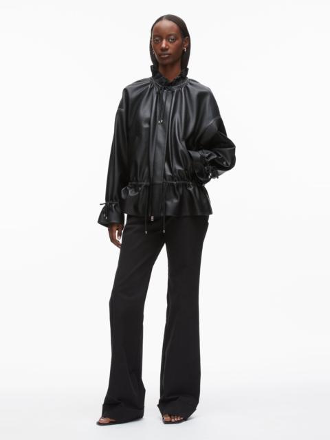 3.1 Phillip Lim Leather Cinched Parka with Ruffle Collar