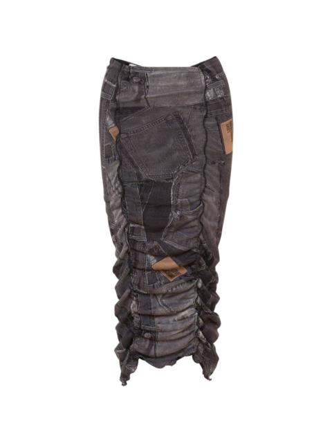 Moschino printed mesh skirt