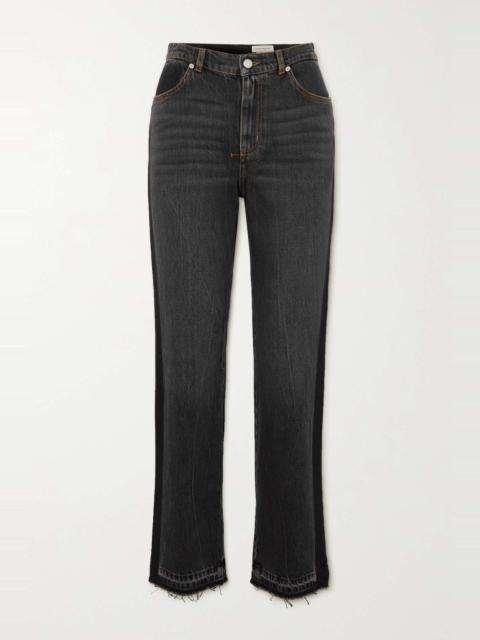 Alexander McQueen Frayed high-rise straight-leg jeans