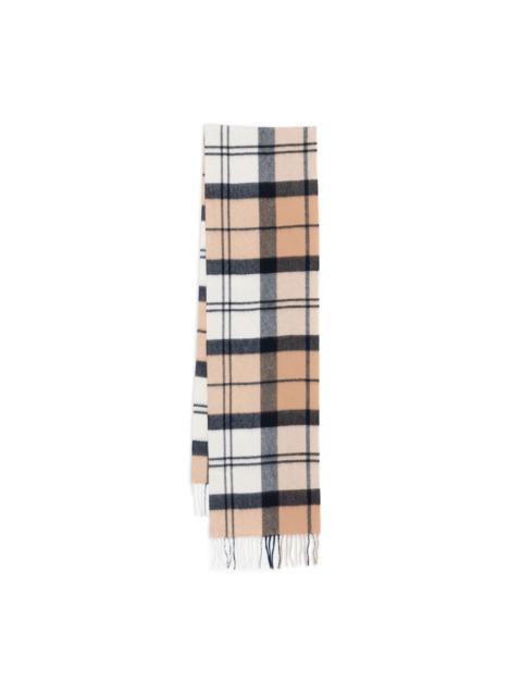 Barbour tartan fringed cashmere scarf