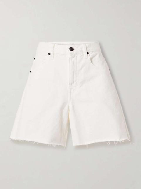 SLVRLAKE Sienna frayed denim shorts White