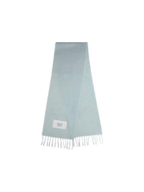 Maison Kitsuné Baby Alpaca logo-patch fringed scarf