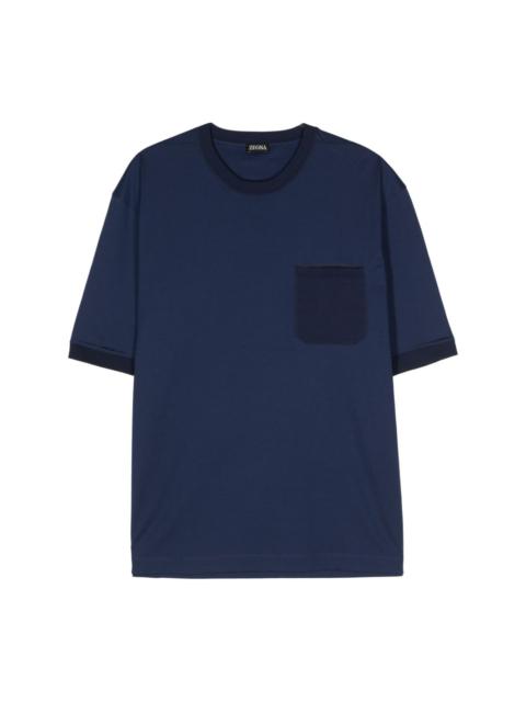 ribbed-trim cotton T-shirt