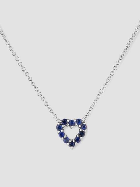 ROBERTO COIN Women's Double-Sided Heart 18K Yellow Gold, Pink Sapphire & 0.10 TCW Diamond Pendant Necklace - Blue