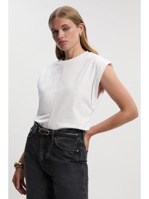 KAREN MILLEN Cotton Ruched Waist Detail Tshirt