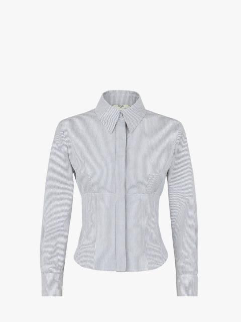 FENDI Gray micro pinstripe cotton shirt