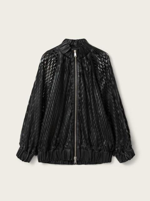 ALLSAINTS DUAL RELAXED FIT LEATHER BOMBER JACKET