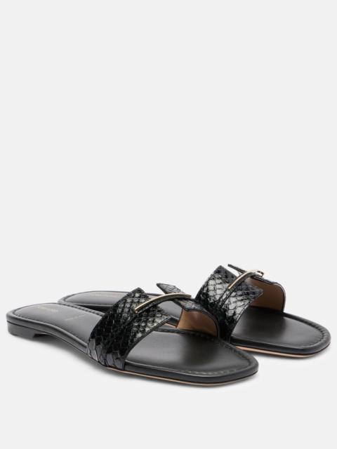 TOM FORD Julianne croc-effect leather slides