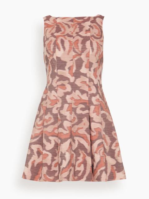 TANYA TAYLOR Glenda Dress in Mahogany/Sugarcane