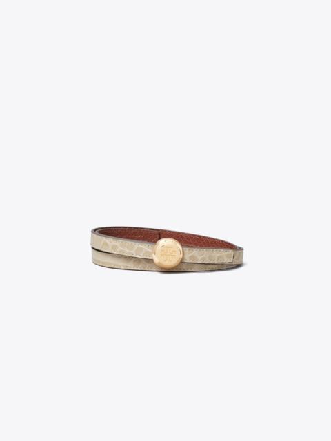 TORY BURCH Romy Croc-Embossed Reversible Belt