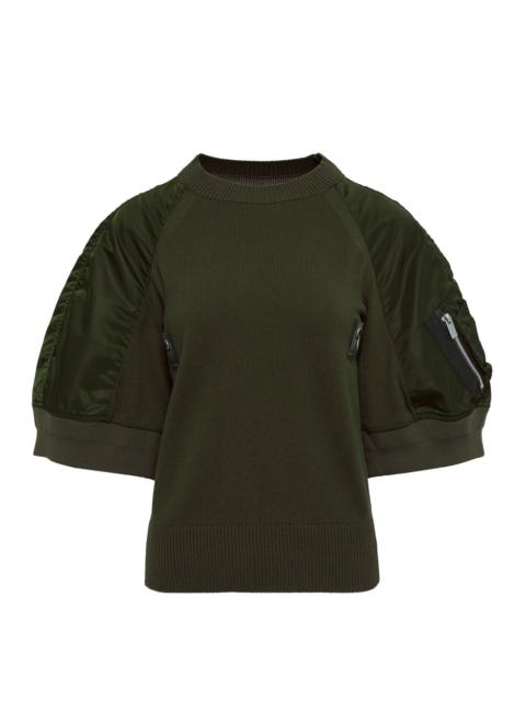 sacai Nylon Twill x Knit Pullover