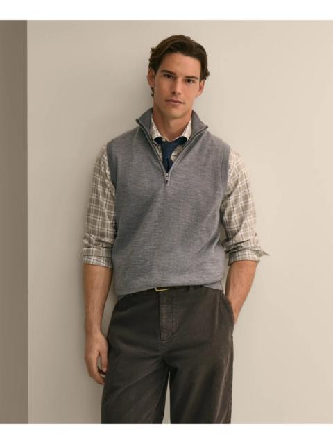 Brooks Brothers Merino Wool Half-Zip Vest