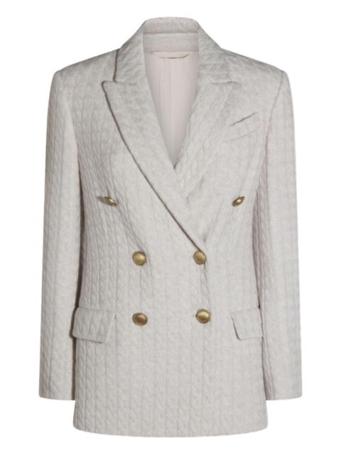 Brunello Cucinelli cable-knit double-breasted coat