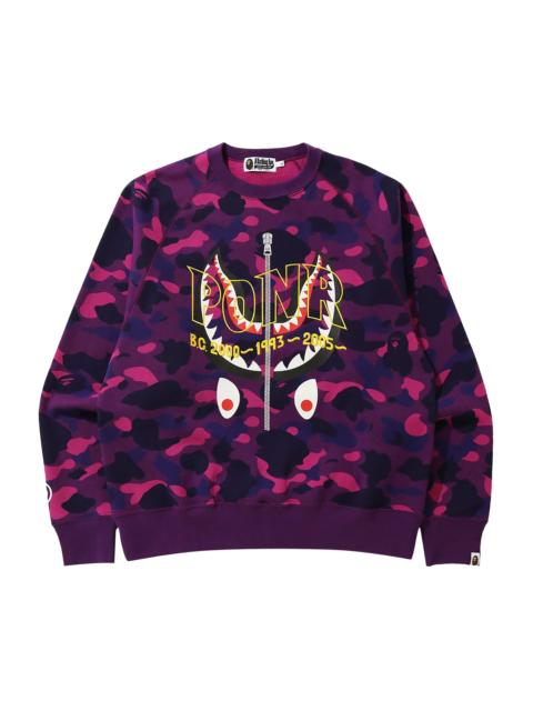 A BATHING APE® BAPE Color Camo Shark Crewneck 'Purple'