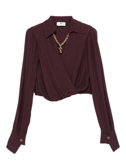 ELISABETTA FRANCHI wrap-effect long-sleeve top