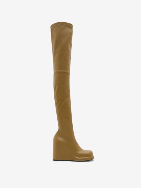 Leather Pillar High Boots