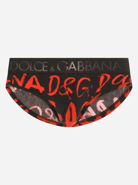 Dolce & Gabbana Two-way stretch jersey Brando briefs with logo print