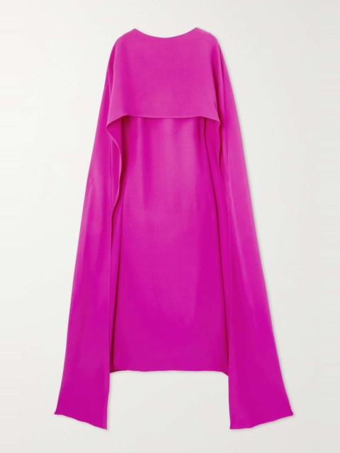 Valentino Cape-effect silk-crepe midi dress