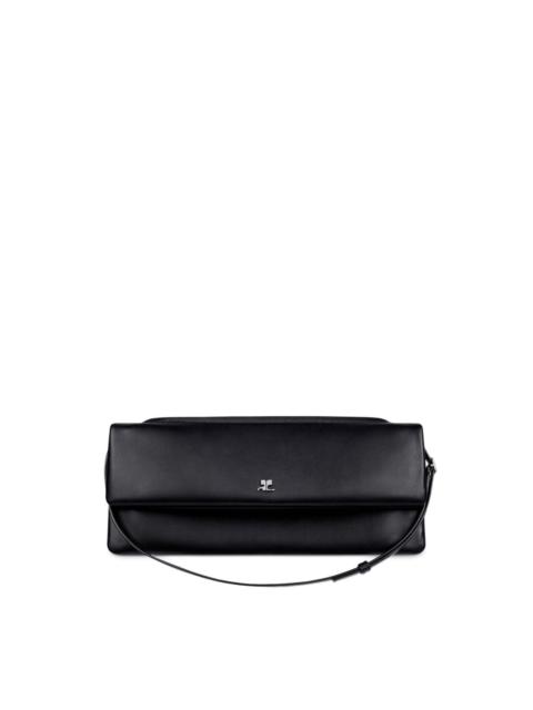 courrèges leather flap clutch