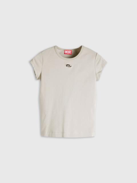 Diesel T-SHIRT WITH CUT-OUT EMBROIDERED LOGO
