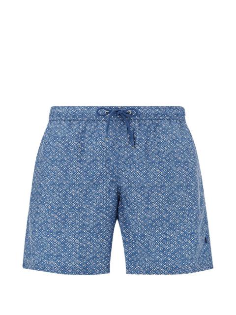 Paul & Shark Geometric Watercolor print swim shorts