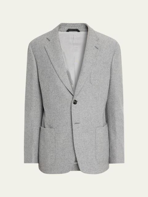 GIORGIO ARMANI Men's Birdseye Cashmere Single-Breasted Blazer