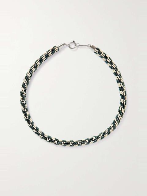 Silver-tone beaded necklace