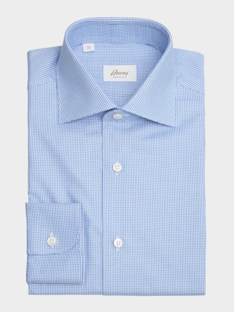 Brioni Men's Cotton Micro-Houndstooth Dress Shirt