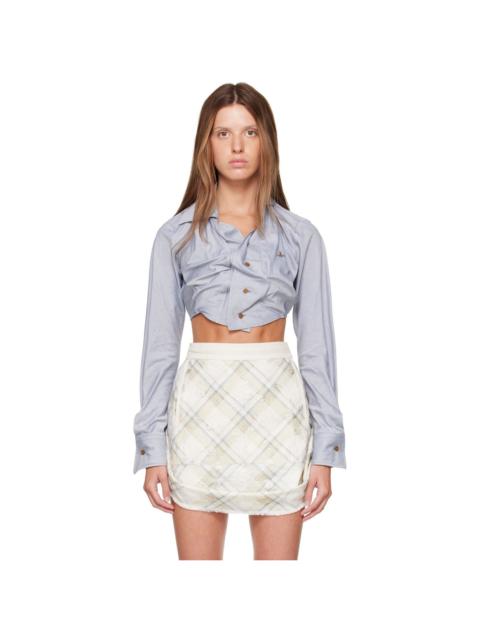 Vivienne Westwood Blue Cropped Drunken Shirt