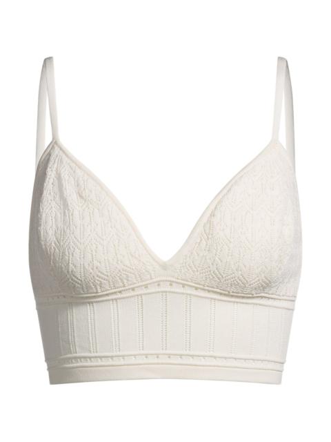 KNITTED TOP IN STRETCH FABRIC WITH MIXED STRUCTURES