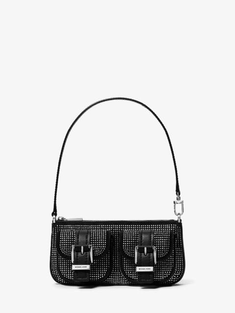 MICHAEL KORS Zoe Small Embellished Suede Pochette