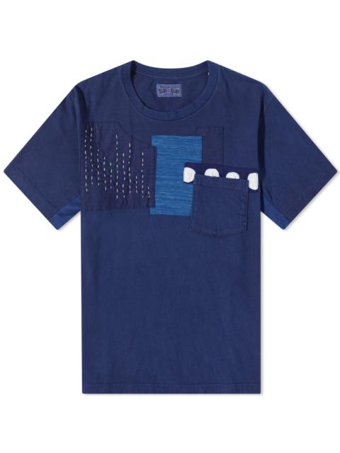 Blue Blue Japan Blue Blue Japan Hand Stitched Patchwork T-Shirt