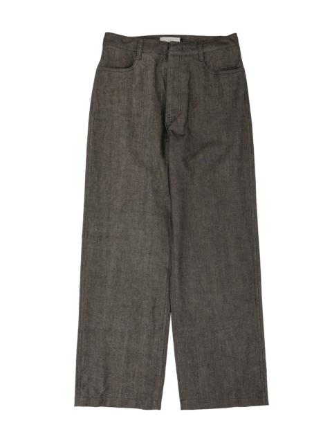AMOMENTO Linen Straight Pants Brown