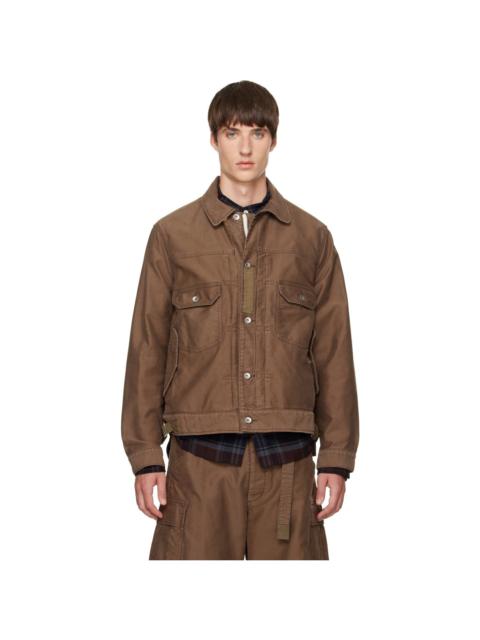 sacai Brown Sueded Cotton Jacket