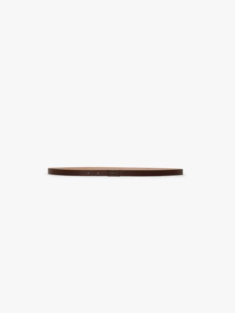 Victoria Beckham Tonal Micro Frame Belt In Dark Brown Smooth Leather