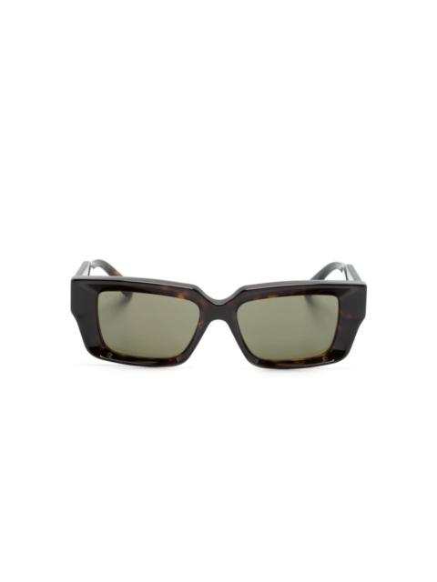 tortoiseshell rectangle-frame sunglasses