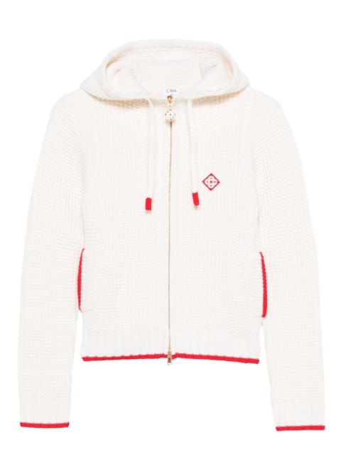 CASABLANCA waffle zip-up hoodie