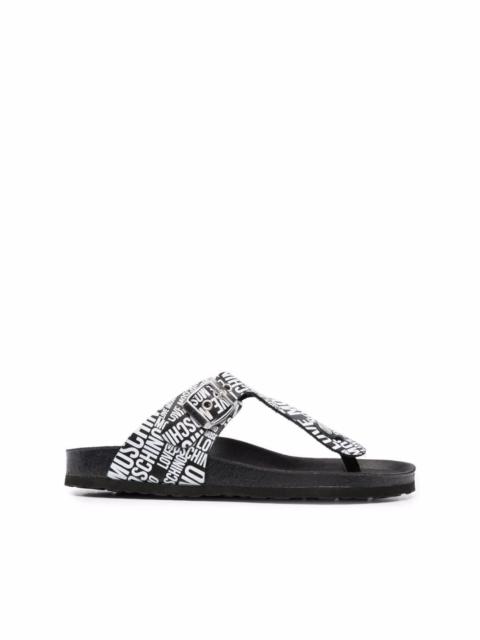 Moschino logo print flip-flops