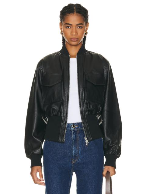 GRLFRND The Cropped Leather Bomber