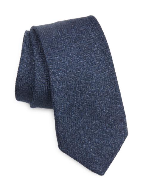 Ralph Lauren Herringbone Woven Linen & Silk Tie