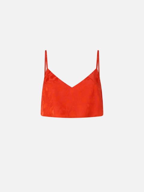 PINKO JACQUARD CROP TOP WITH SPAGHETTI STRAPS