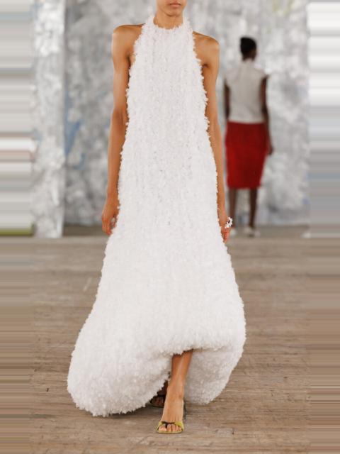 diotima Dama Textured Cocoon Maxi Dress white