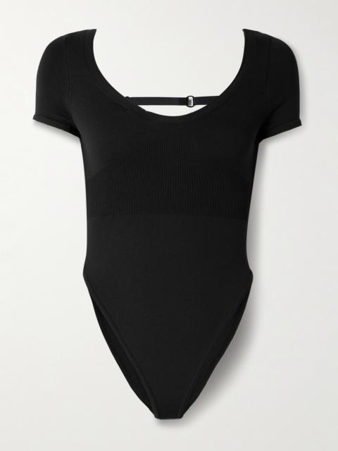 Nike Open-back Stretch-knit Bodysuit