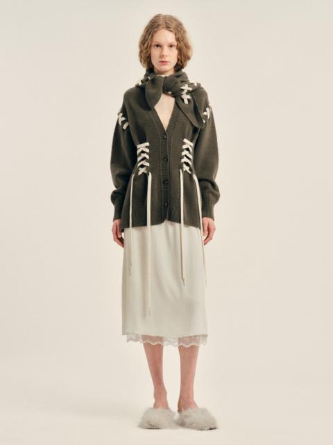 Simone Rocha Merino Sculpted Corset Cardigan