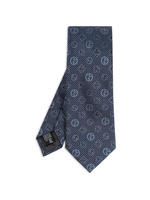 monogram-jacquard silk tie