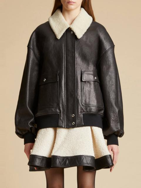 KHAITE The Shellar Jacket in Black Leather