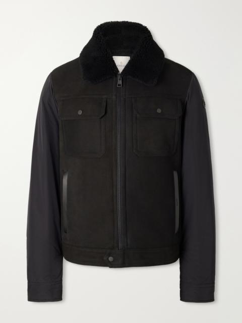 Moncler Zerique Shearling-Trimmed Leather Jacket