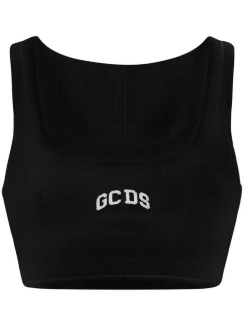 GCDS logo-embroidered cropped top