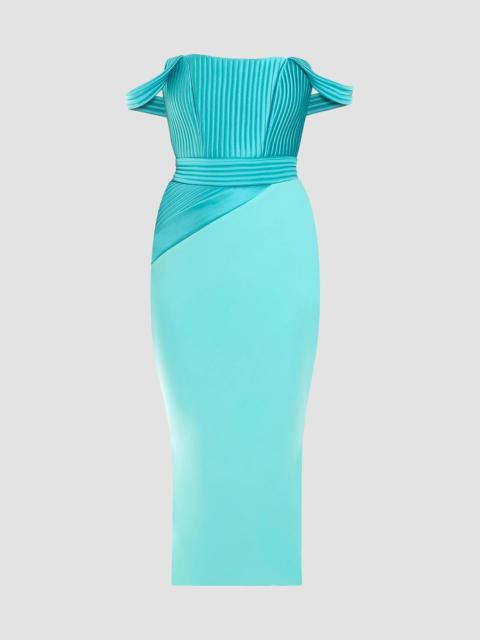 ZHIVAGO Women's The Eternal Pleated Panel Column Midi-Dress - Mint