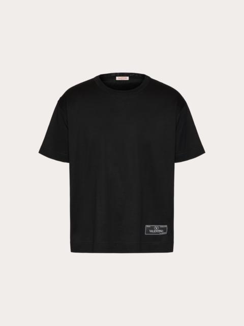 Valentino COTTON T-SHIRT WITH MAISON VALENTINO TAILORING LABEL